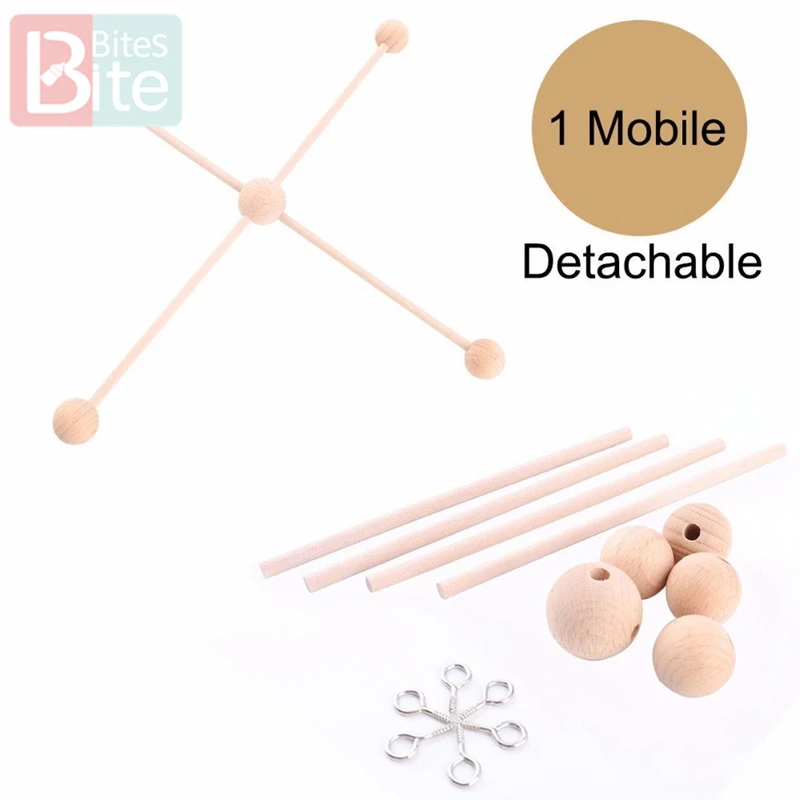 1Set Mobile Baby Hanger Baby Mobile Crib Hanger Frame Mobile DIY Crafts Frame Mobile Holder Wood Newborn Toy Children\'S Goods