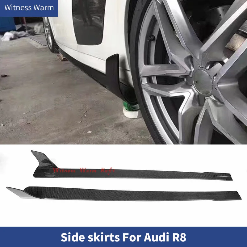 High quality Carbon fiber Side skirts Aprons side Lip Splitters For Audi R8 2007-2015 Car body kit