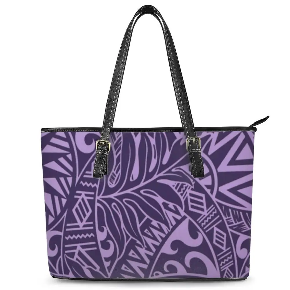 

Best Selling Polynesian Traditional Tribal Print custom Women Handbag Casual Ladies Hand Bags zipper leather tote shoulder bag