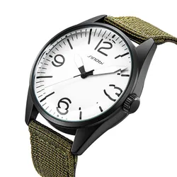 SINOBI Stylish Men's Quartz Watch Waterproof  Hour Minute Second Simple Design 44mm Dial Plate Fashion Wristwatch for Men