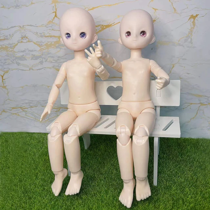 DIY 30cm Doll Two-dimensional Doll Anime Face Purple/pink Eyes Makeup Doll 22-joint Moveable Body Beautiful Girl Toy Gift