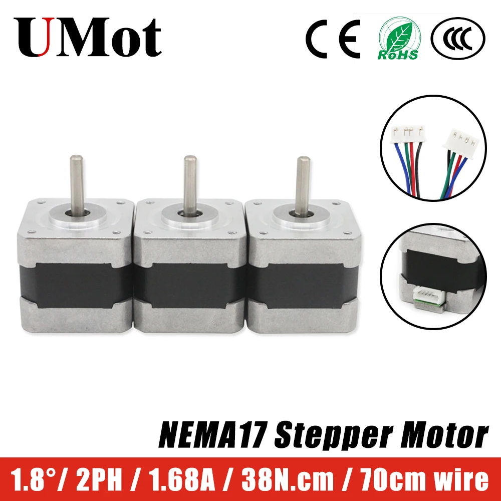 

3D Printer 1.68A 2 phase Nema 17 stepper motor 42 dc motor 3pcs length customized CE ROHS ISO