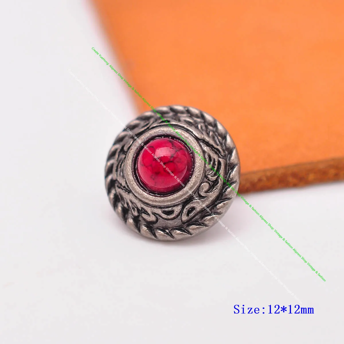 10pcs 12mm antike silberne Blume Seil Seite Leder handwerk Gürtel Zubehör Handtasche Brieftasche schwarz türkis Concho Screw back – Detail 5