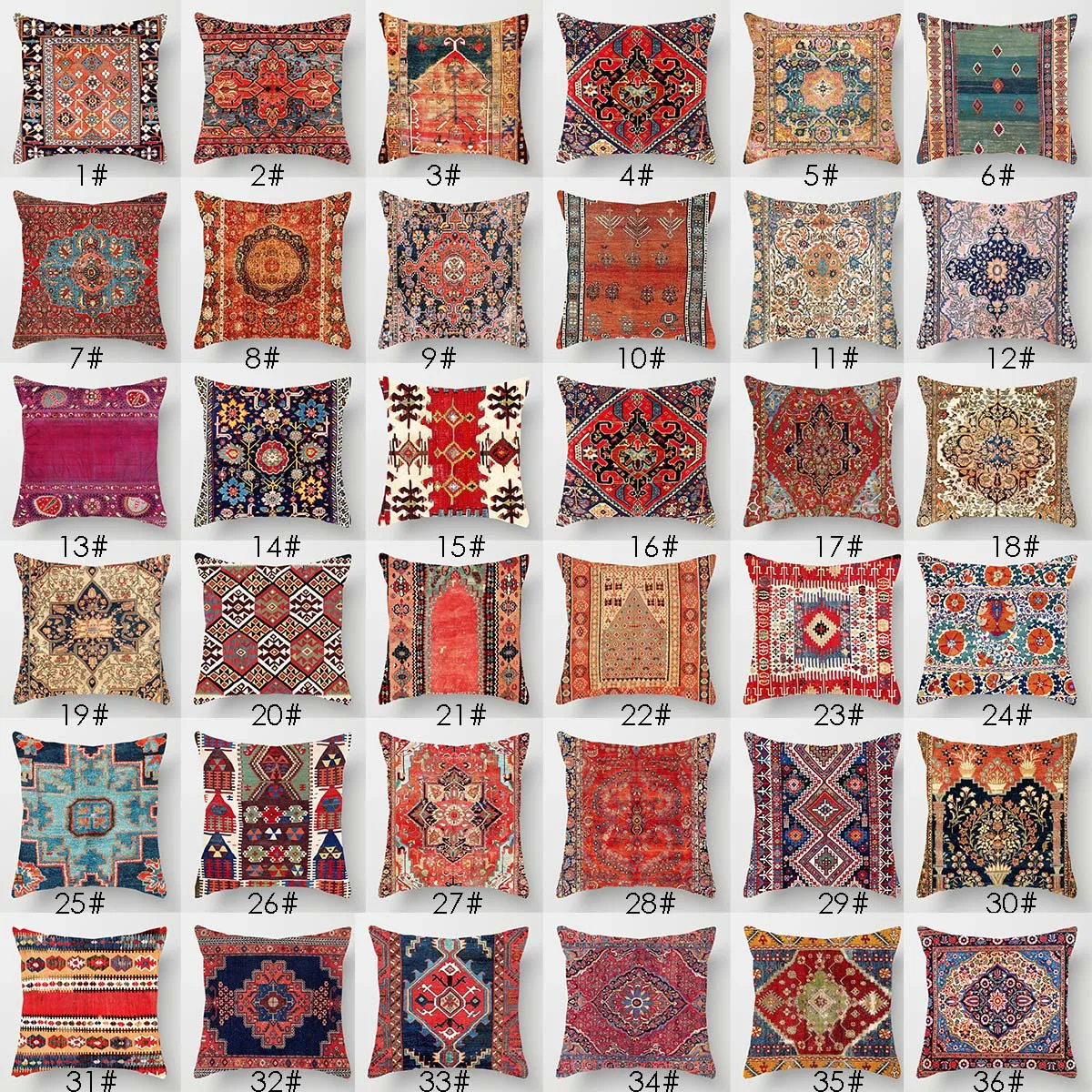 Ethnic Persian Pattern Decorative Pillow Covers Turkish Middle Eastern Style Linen Sofa Cushion Coat Throw Pillowcase Home Decor