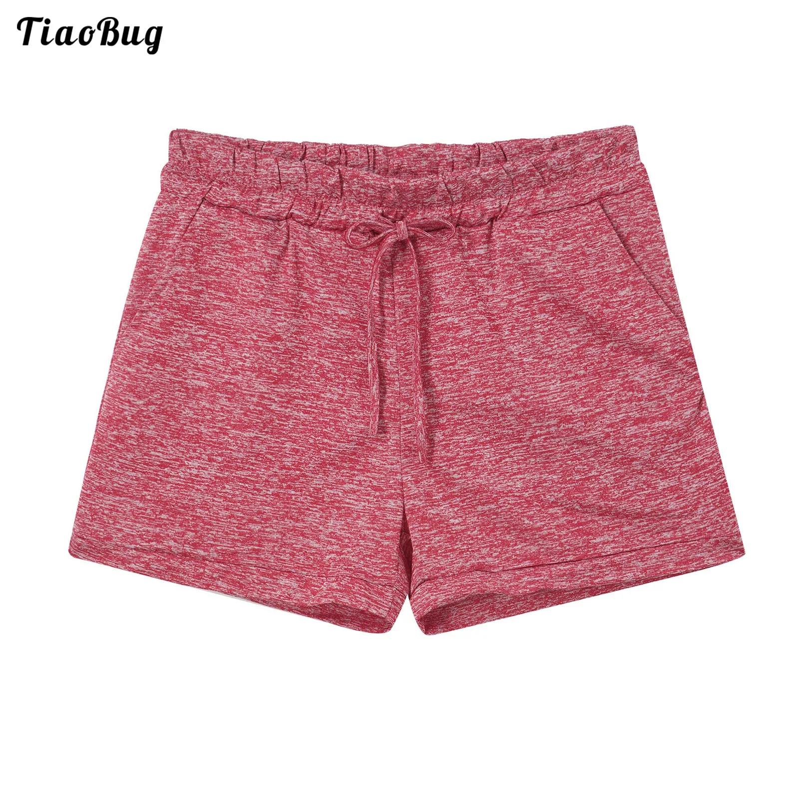 

TiaoBug Women Summer Breathable Quickly Dry Yoga Sport Shorts Stretchy Slim Fit Shorts For Gym Running Fitness Hiking Jogging