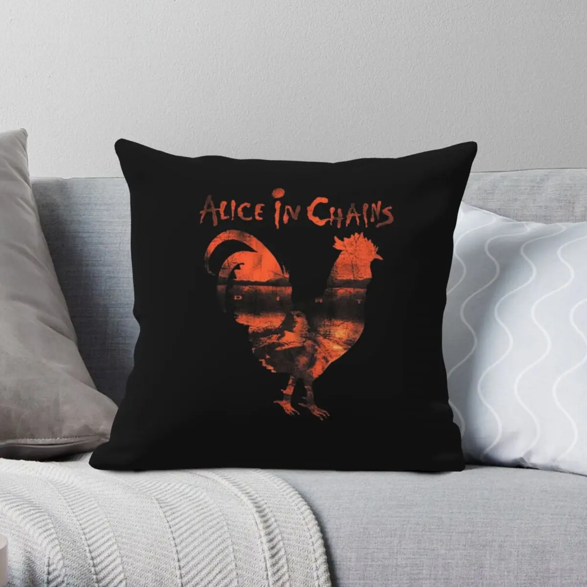 Alice in Chains Dirt Square Pillowcase Polyester Linen Velvet Creative Zip Decor Home Cushion Case 45x45