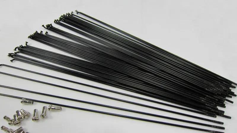 Stainless Steel Spokes with Nipples, Bike Spokes, J Bend, Customized Size, 82-298mm, 14G, 36Pcs