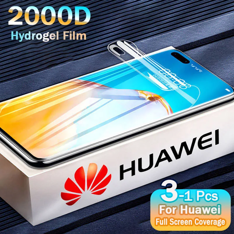 Protector de pantalla de Hidrogel, película protectora para Huawei P30, P40, P50, P60 Pro, P20 Lite, Smart2019 P, Z Mate 40, 30, 20, Por no cristal