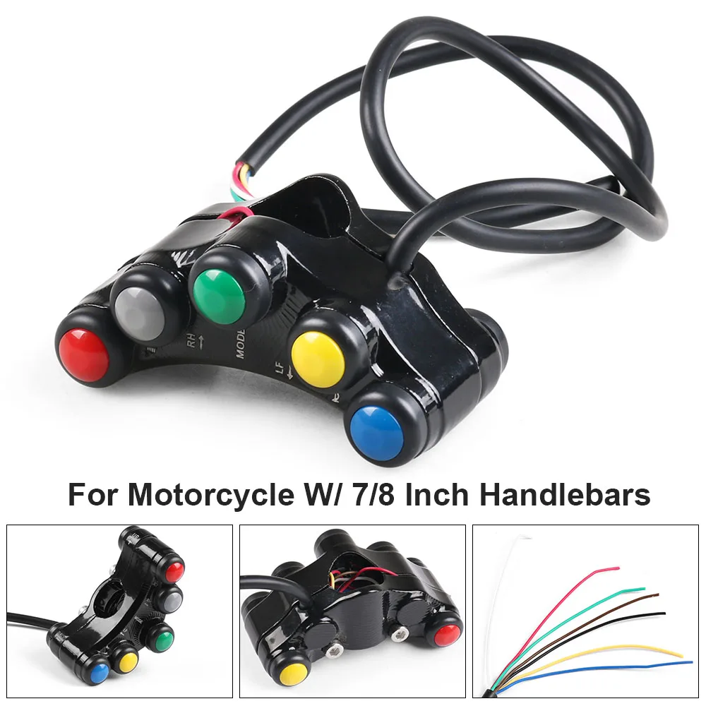 Universal 7 button Motorcycle Switches Race Bikes Motorcross 22mm Handlebar Switches Assembly Headlight Indicator Horn Switch