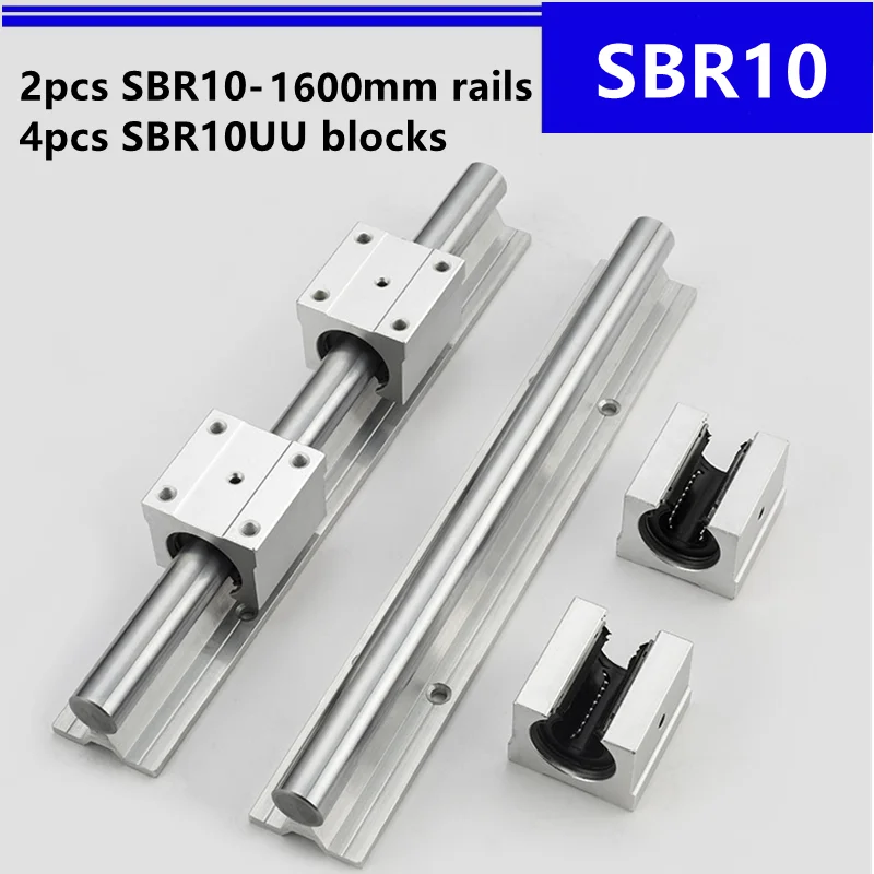 

2pcs SBR10 -1600mm Linear Guide Support Rail and 4pcs SBR10UU Linear Blocks for CNC Router Parts