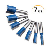 7pcs New 8mm Shank Straight/Dado Router Bit Set 6mm 8mm 10mm 12mm 14mm 18mm 20mm Woodworking Router Bit