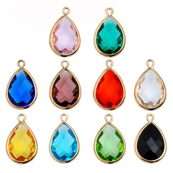 Peixin 6Pcs Luxury Colorful Crystal Pendant For Women's Earrings Necklace DIY Jewelry Making Accessories Multicolor Glass Charm