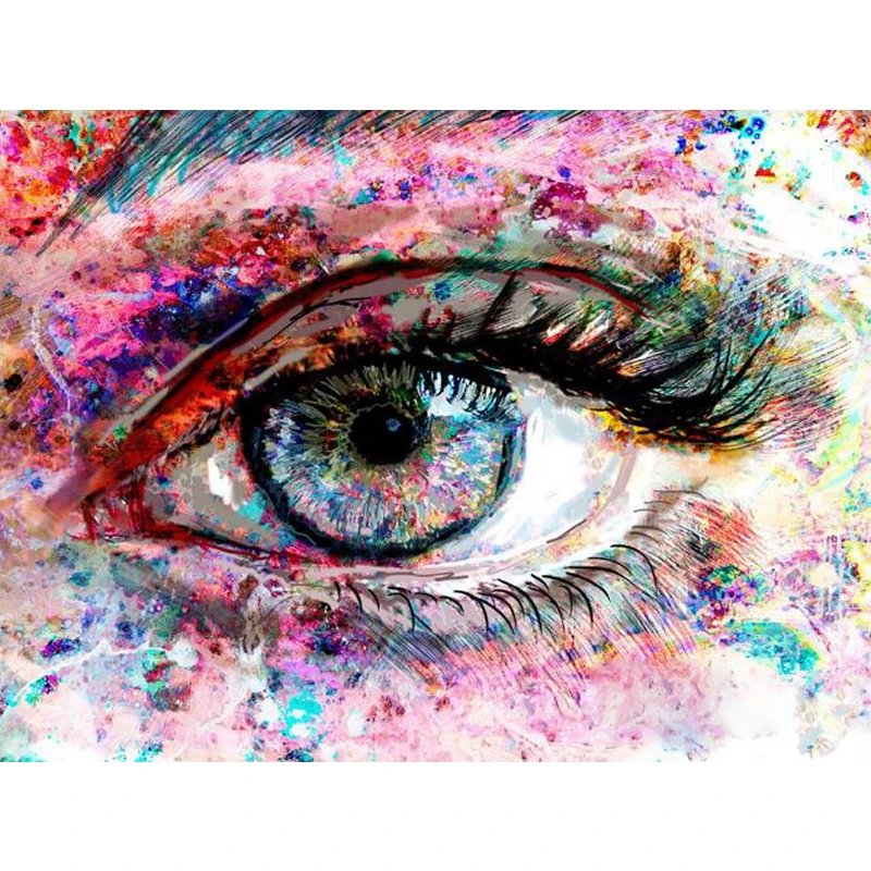 

Yumeart Diy Diamond Painting Abstract Beautiful Eyes DMC Cross Stitch Mosaic Kits Needlework Diamond Embroidery Home Decoration