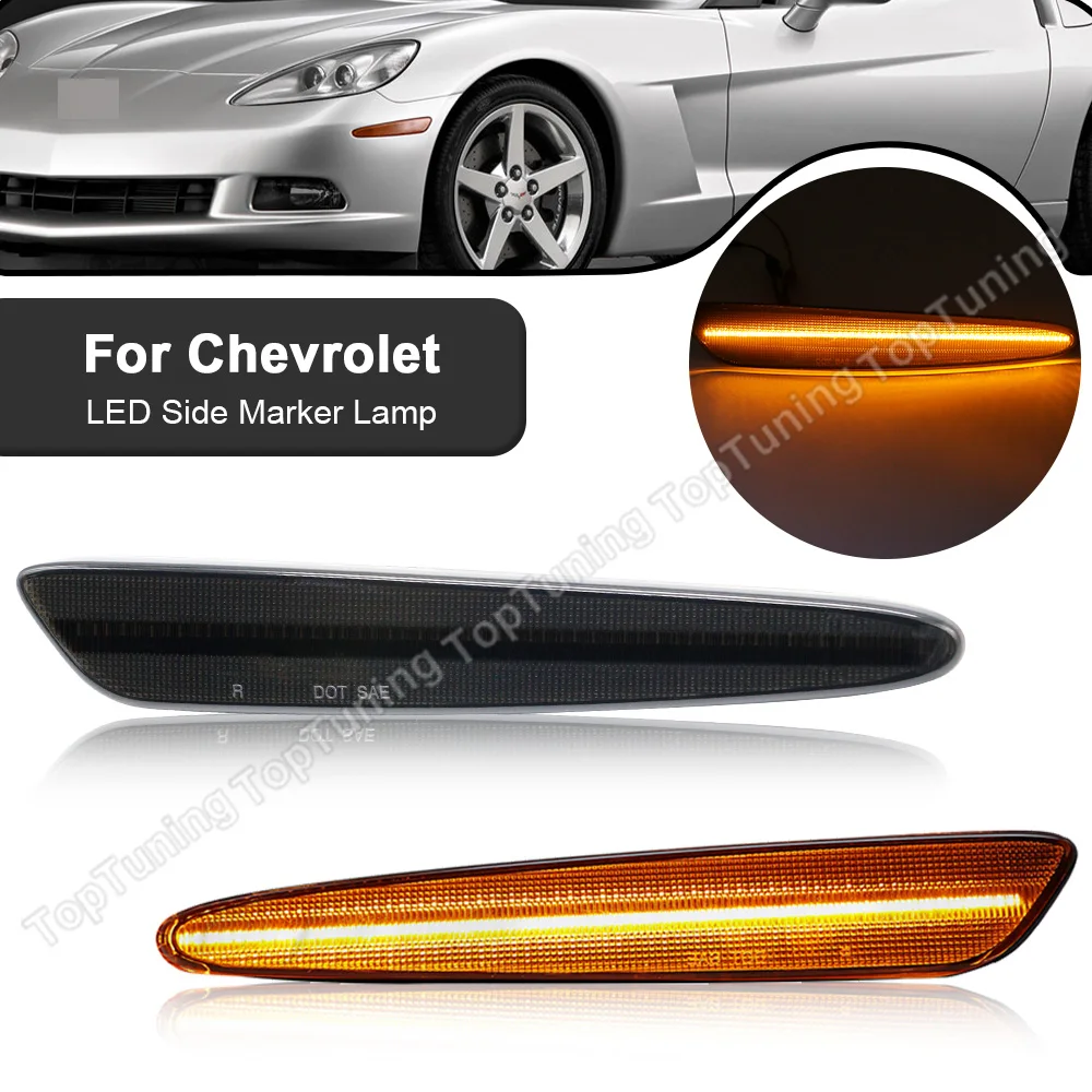 

2PCS Front Amber LED Side Marker Light Lamp For Chevrolet Corvette C6 2005 2006 2007 2008 2009 2010 2011 2012 2013