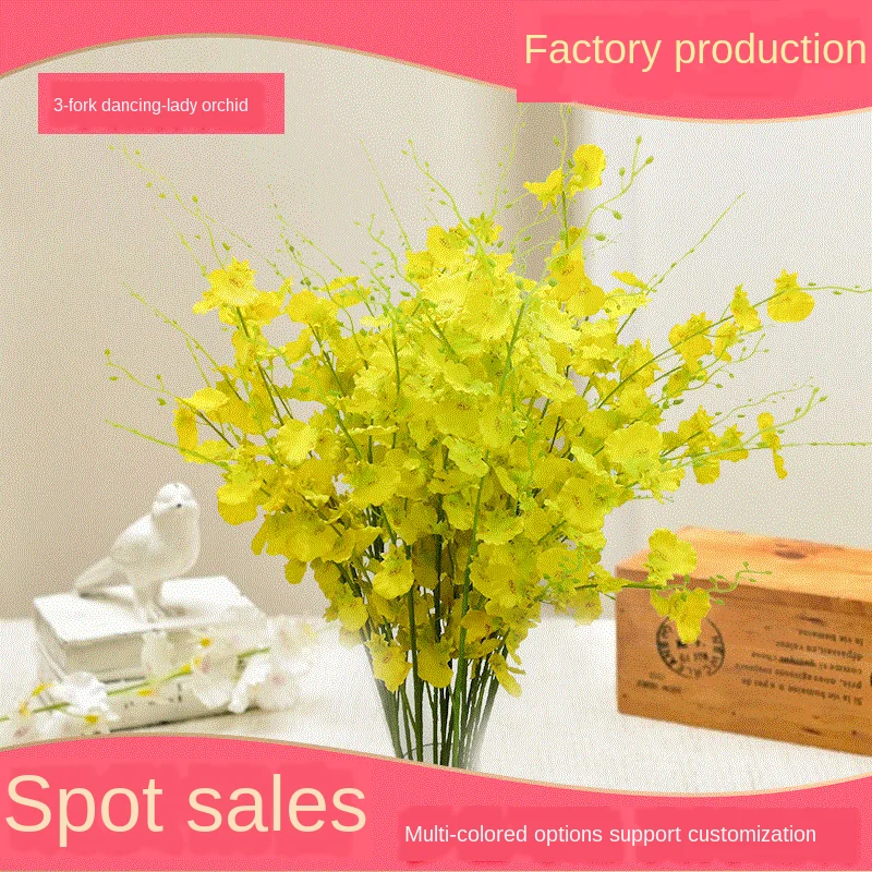 

The New Artificial Wedding Decoration Large Dancing-Lady Orchid Plastic Flowers Home Ornament 1 PCs