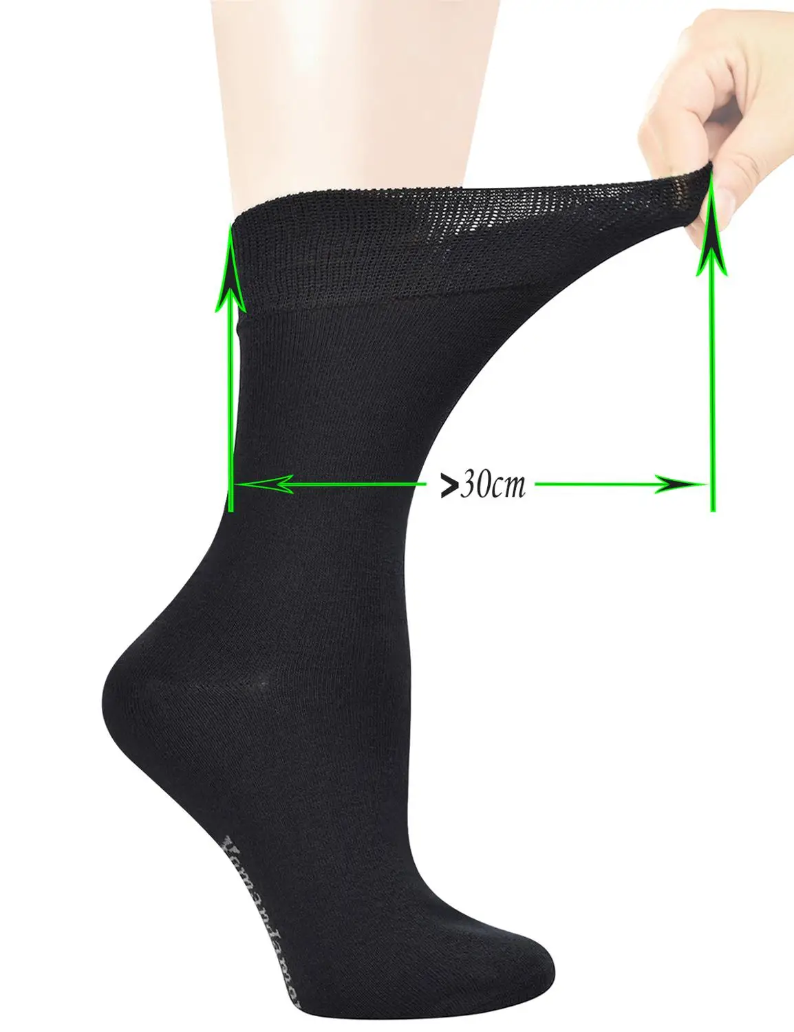 Yomandamor Women\'s Best Bamboo Seamless Crew Dress Black Socks,5 Pairs L Size