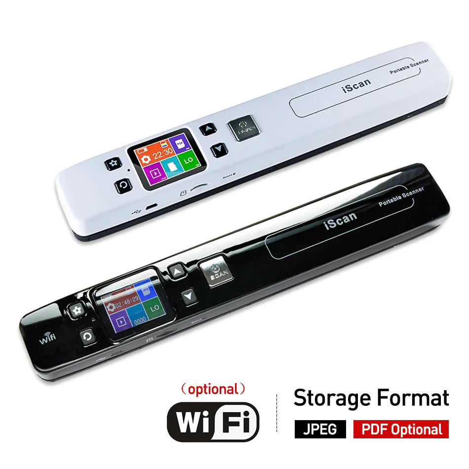 Iscan Document & Images Scanner A4 Size JPG/PDF Formate Wifi 1050DPI High Speed Portable LCD Display for Business Receipts