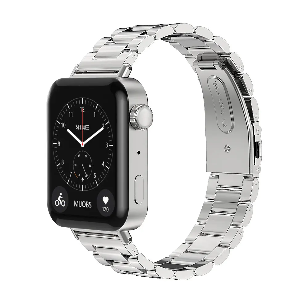 حزام ل Xiaomi مي ووتش الاسوره المعادن الفولاذ المقاوم للصدأ سوار كوريا ل مي ووتش حزام موصل ل مي ووتش اكسسوارات