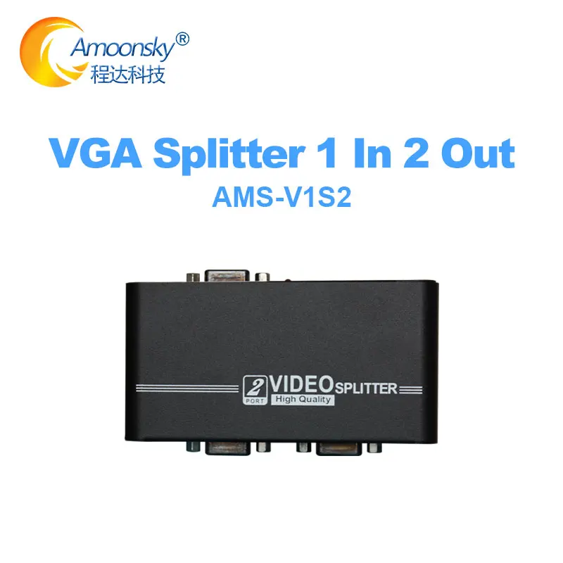 V1S2 VGA switch 2X1 support 1920 * 1080VGA signal output 1 in 2 out video separator for HDTV pc computer laptop monitor