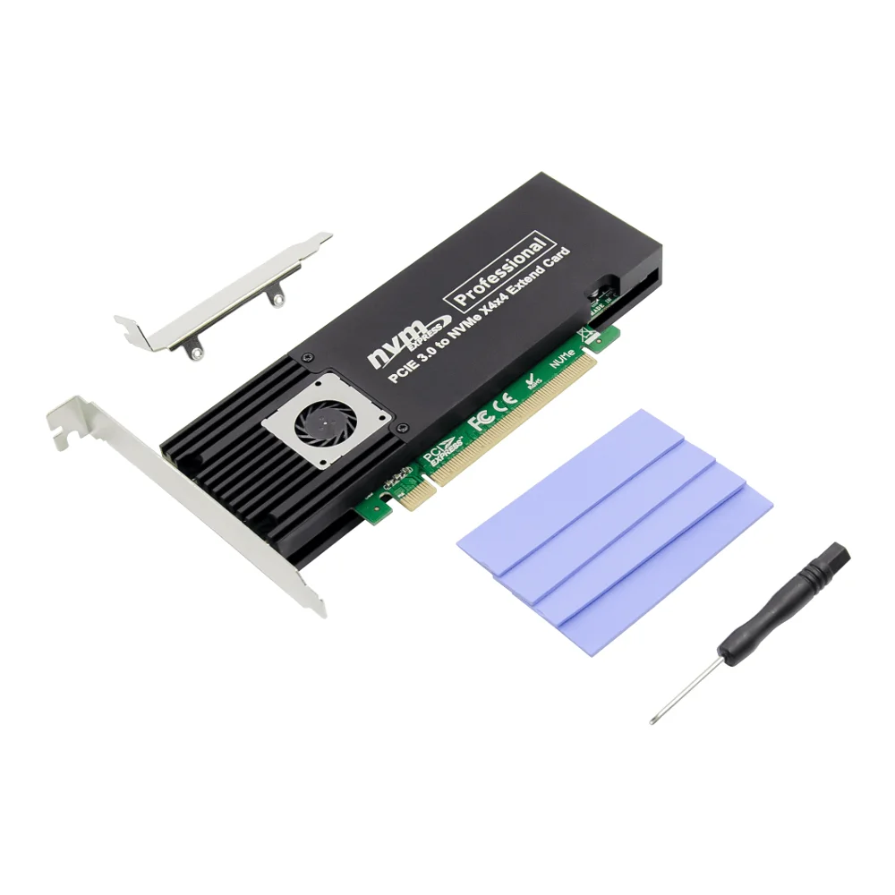 Imagem -02 - Cartão de Expansão Adaptador Ssd Nvme Quad Mkey Nvme para Conversor Pci-e Pcie X16 Asm2824 Portas