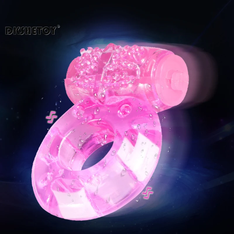 Anillo de vibración duradero para pene para hombres, estimulador de clítoris, retraso de la eyaculación, manga vibratoria de cristal, Juguetes