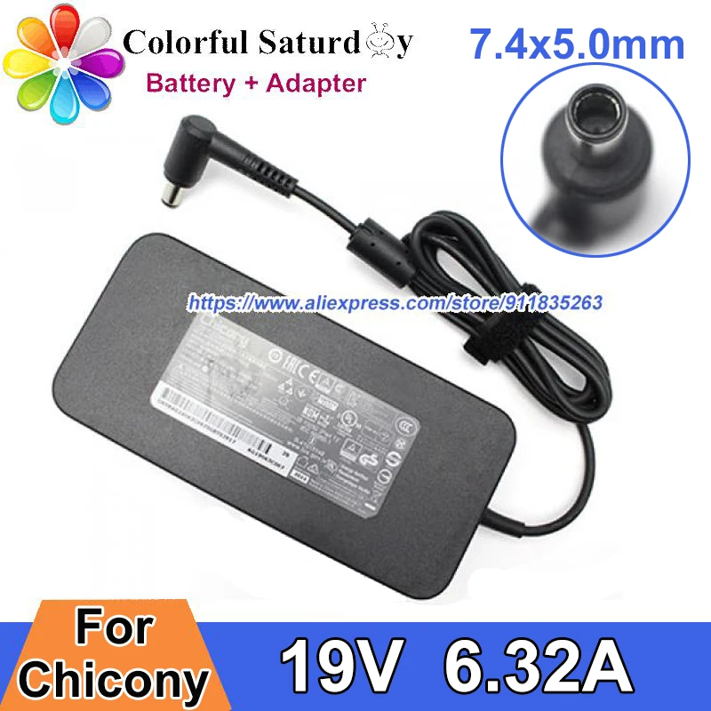 Original A15-120P1A Power Adapter 19V 6.32A 120W For PC Spealist K752 Gl752 GL552 Gl752VW Laptop Charger 7.4 x 5.0mm No-Pin