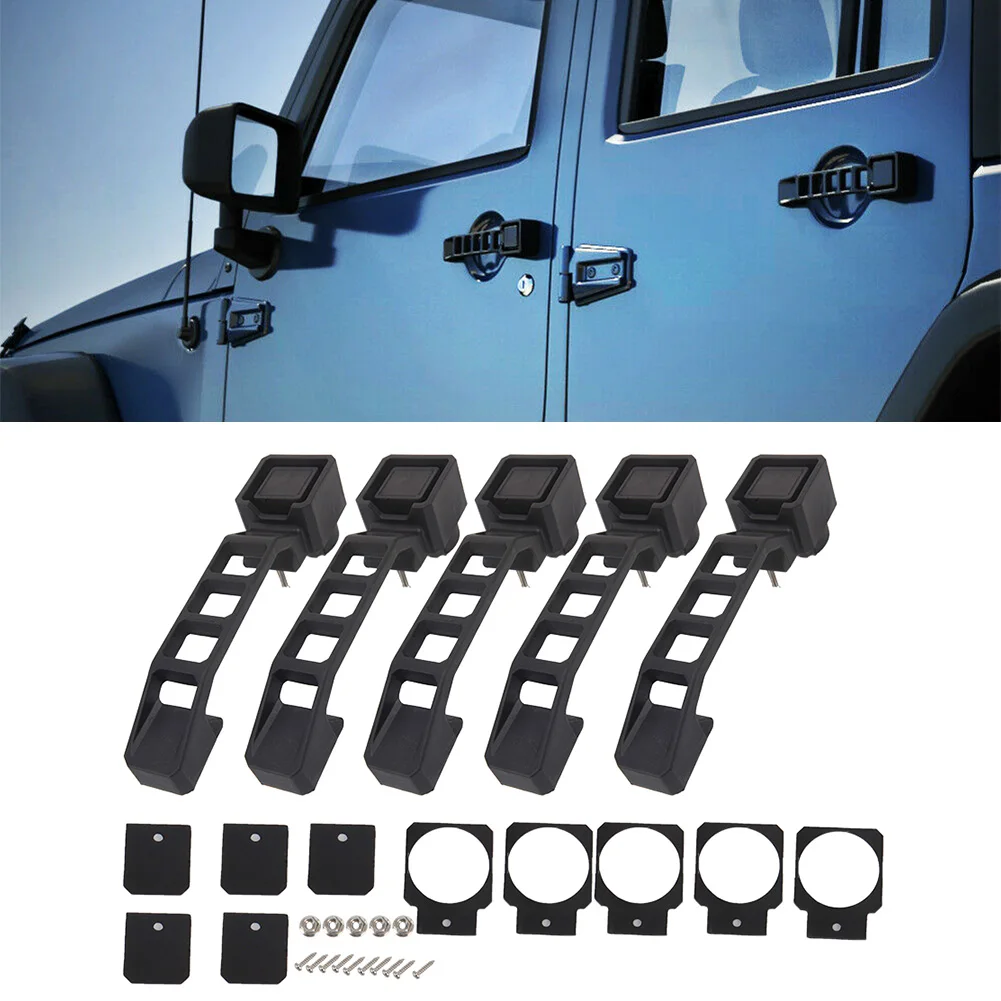 5pcs Car Exterior Door Handles Set For Jeep Wrangler JK 2007 2008 2009 2010 2011 2012 2013 2014 2015 2016 2017 Black