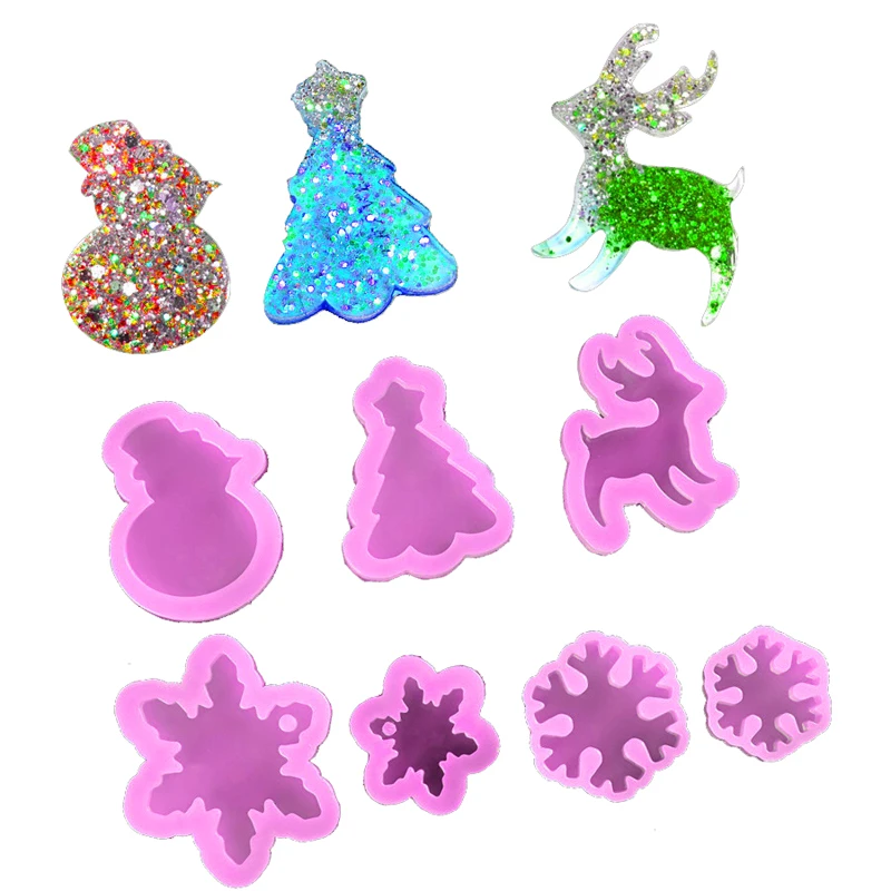 Snowman Elk Christmas Tree Cooking Tools Wedding Decoration Silicone Mold Baking Fondant Sugar Craft Molds Diy Cake