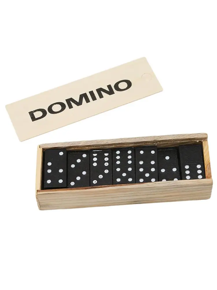 Wooden Domino Board Game Travel Funny Table Game Domino Toys Children Early Educational Toys Develop Intelligence Kids Gift