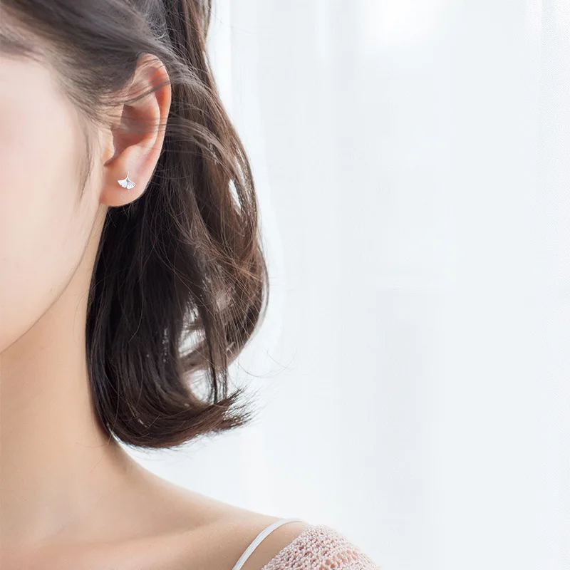 La Monada Stud Earrings For Women Silver 925 Minimalist Ginkgo Leaf Fine Women Earrings In Jewelry Stud Earrings 925 Silver Gold