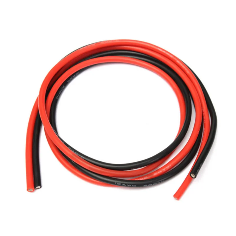 1 metro Nero + 1meter Rosso Filo di Silicone 14AWG 16AWG 18AWG 20AWG 22AWG 24AWG 26AWG Resistente Al Calore In Silicone Morbido di Silice filo di