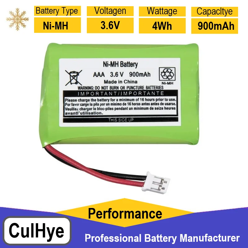 3.6V 900mAh Replacement NI-MH Battery for Motorola Baby Monitor MBP33 MBP33S MBP33PU MBP36 MBP36S MBP36PU