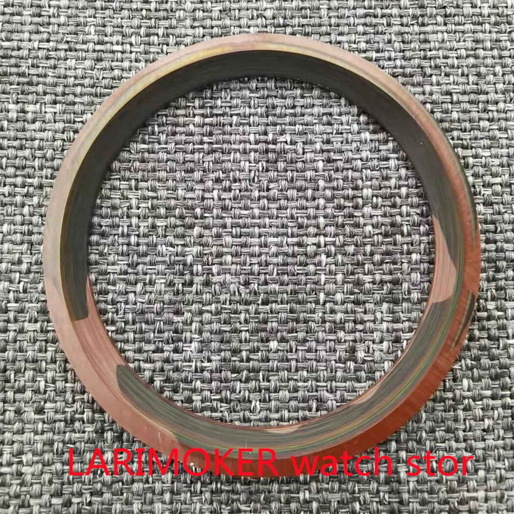 38mm top negro marrón Conjunto de reloj biselado piezas de reloj