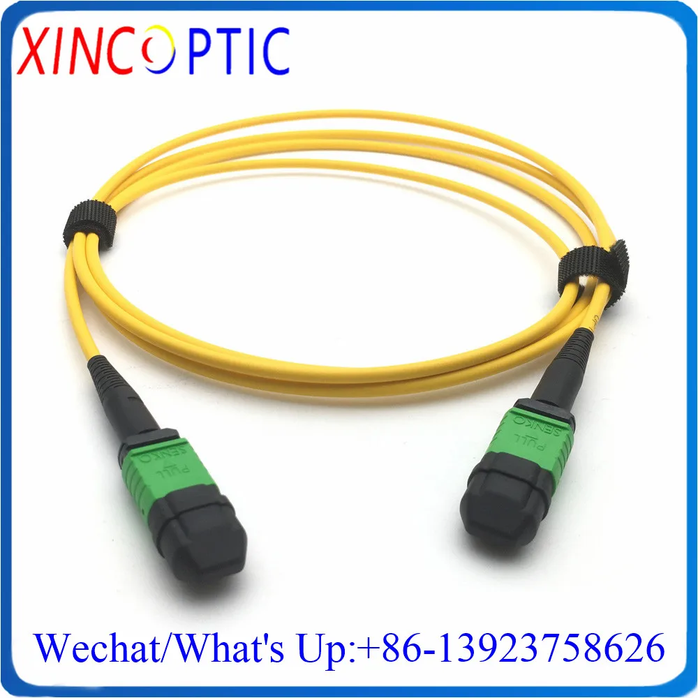 

12F,SM G657A1,12C MPO/APC Female to F/APC-OS2-12B-S-1.5M-LSZH-Yellow-A 3.0mm Mini Round Fiber Optic Patch Cord Cable