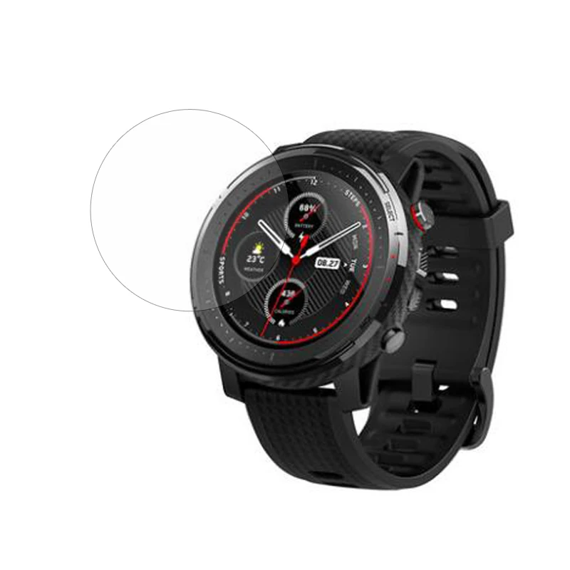 Pelindung Layar Kaca Tempered Cover Pelindung Film untuk Xiaomi Huami AMAZFIT Stratos 3 Jam Tangan Pintar Olahraga GPS Jam Tangan Pintar