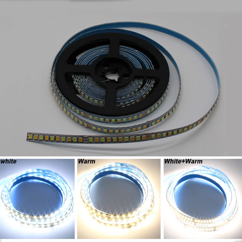 COMPSON 2835 200D double colors LED strip 7mm width light tape, 1Wx2colors/5cm,be used in chandeliers etc.,work with LED driver