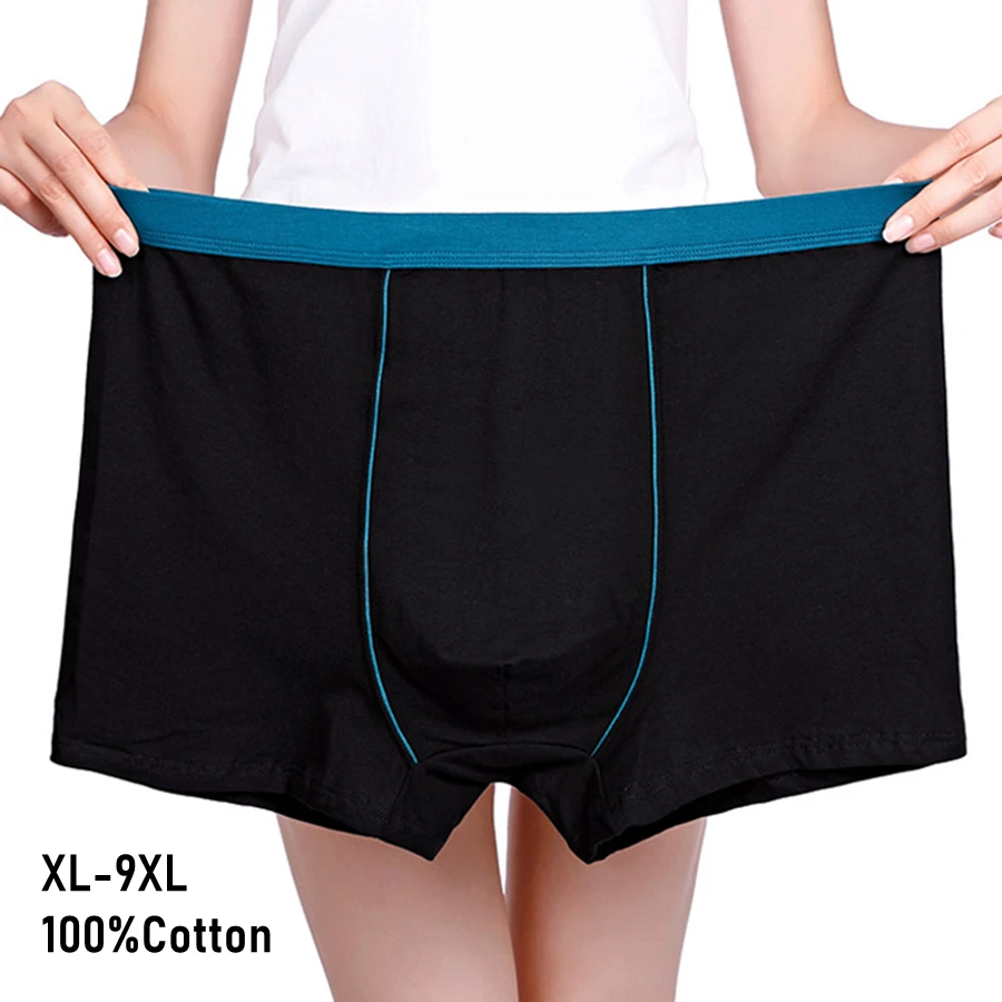 4pcs/lot 8xl 9xl  Big Size Boxer Men Underpants Cotton Seamless Men\'s Panties Solid Shorts Mens Sale Boxers Underwear For Man