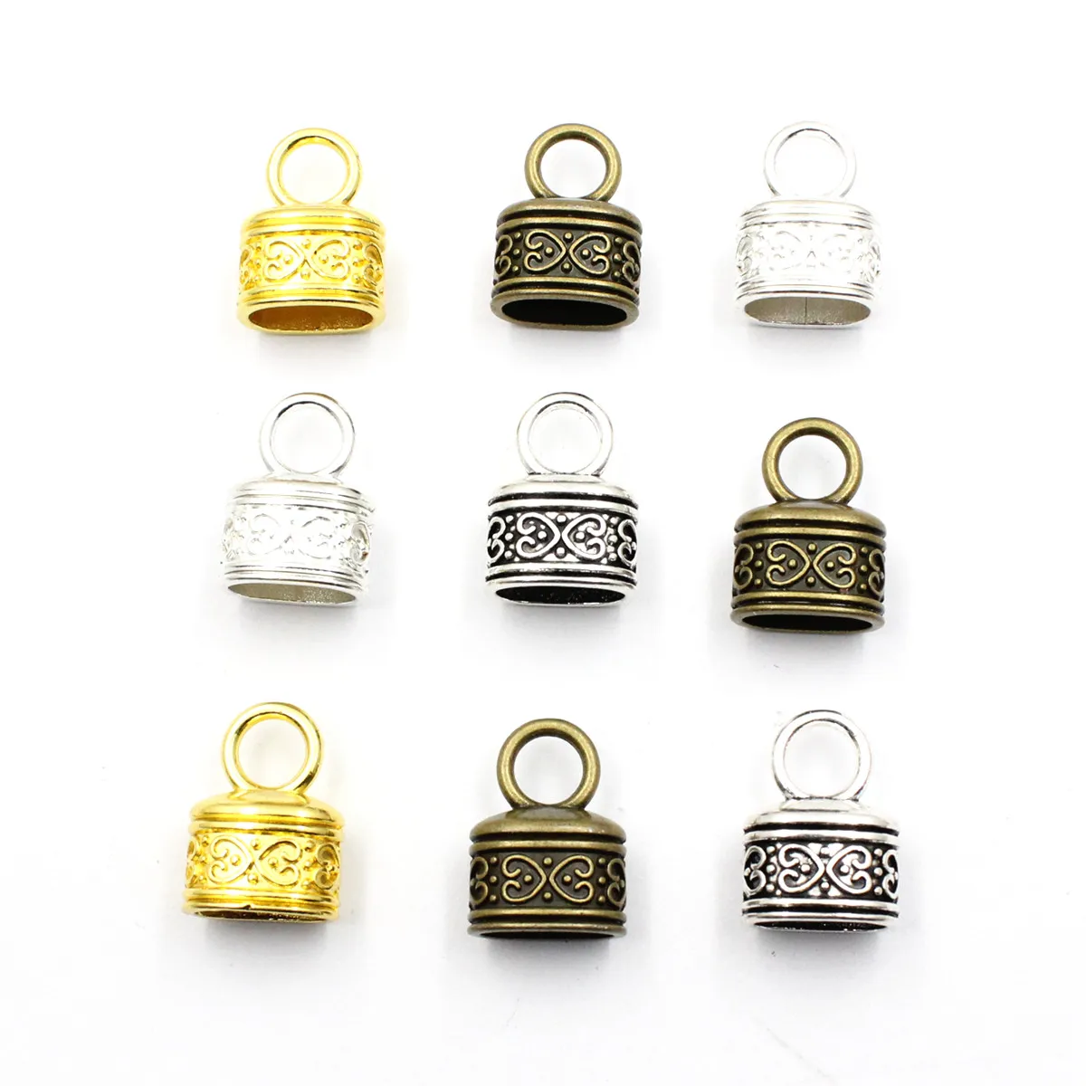 Fit 10x6mm Cord Crimp End Caps Buckle Tips for Necklace Bracelet Ropes Connectors Clasp DIY Accessories 18x13mm 20pcs K00843