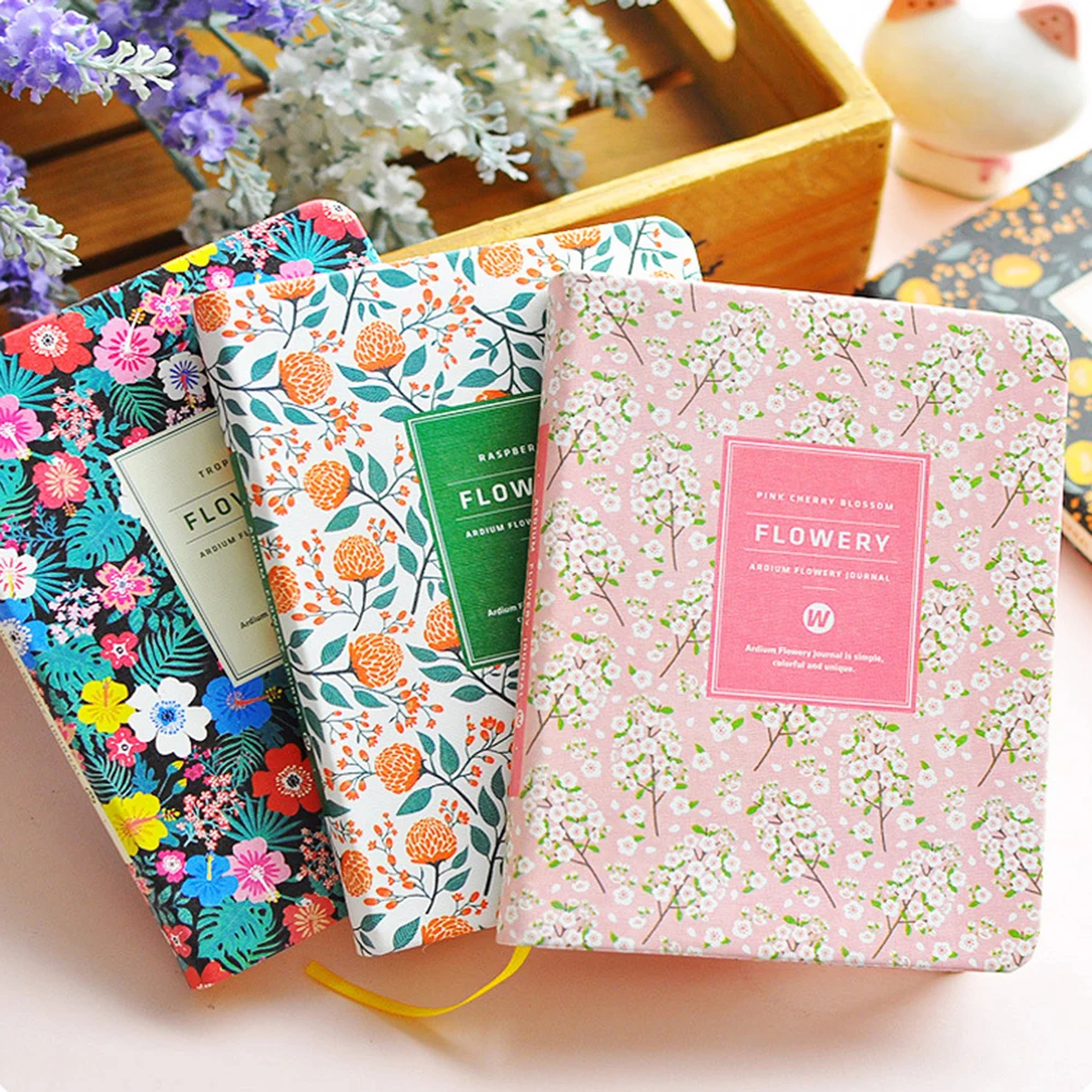 Floral Flower Schedule Note Book Diary Weekly Planner School Office Stationery