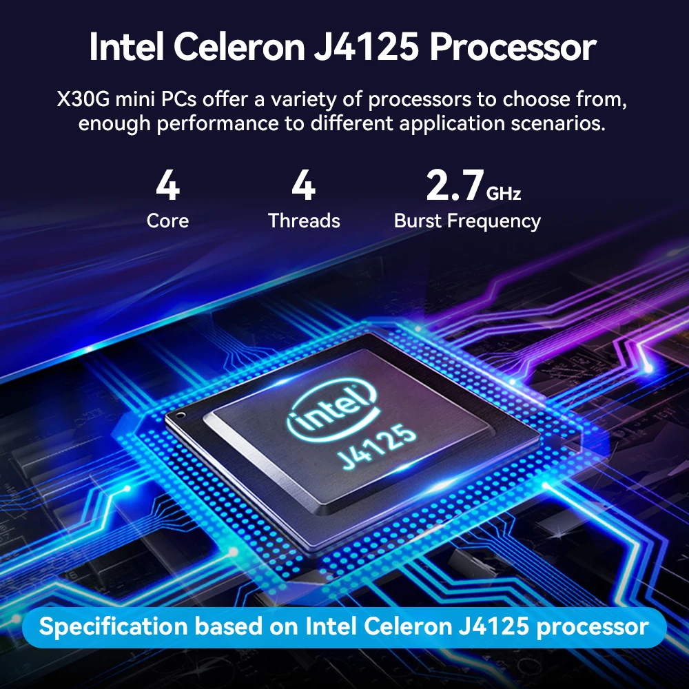 Безвентиляторный мини-ПК Intel Celeron J4125 J6412 2x Gigabit Ethernet 2x COM RS232 RS485 6x USB Поддержка Wi-Fi 4G LTE Windows 10 Linux