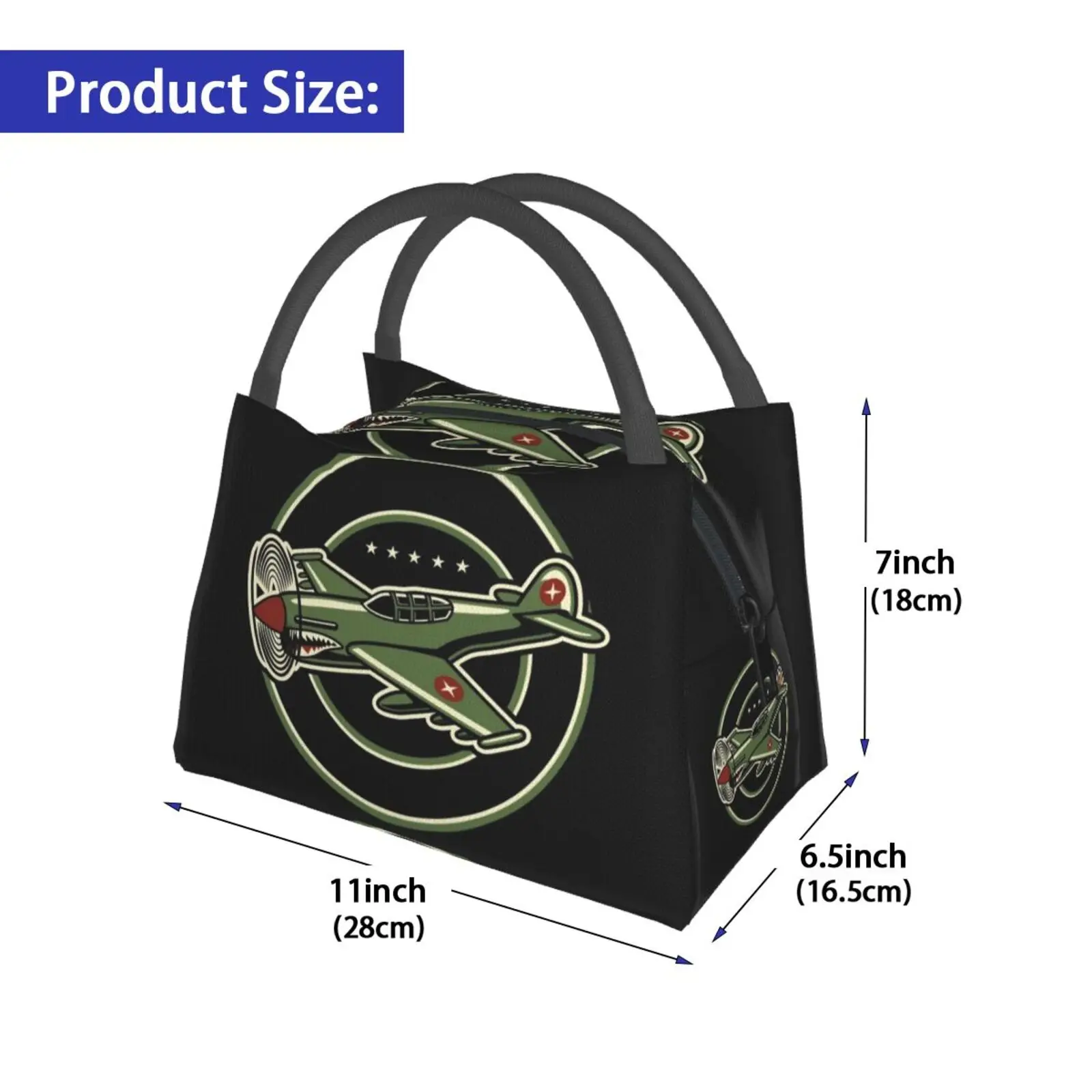 Cooler Lunch Bag Picnic Bag Military Airplane Military Plane Pilot Retro Plane Old Plane