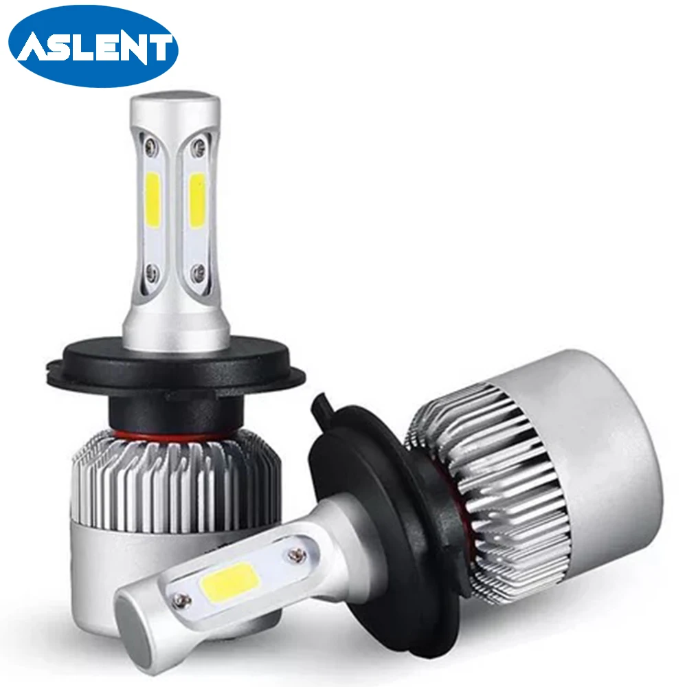 

ASLENT 2pcs H7 LED S2 H4 H1 H11 H8 H9 H3 9005 9006 9007 880 Auto Car Accessories Headlight Bulbs 72W 8000LM Headlamp Bulb 6000K