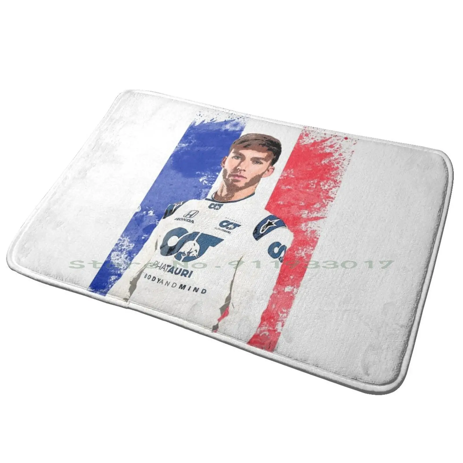 Pierre Gasly-French Driver Entrance Door Mat Bath Mat Rug Optical Illusion Rug 3d Rugs Optical Illusion Optical Illusion Area