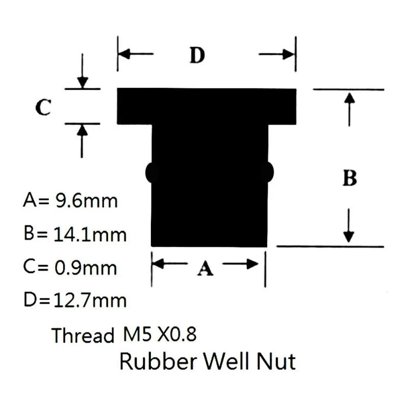 10/20/50/100 Pcs M5 Rubber WellNut 5mm Metric Motorcycle Windscreen Well Nut Wellnuts Brass NUTS For Windscreens Fairings Cowl