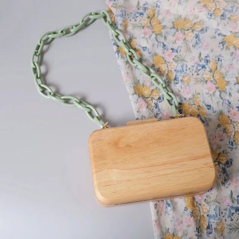 Piezas de accesorios de bolso de mano para mujer, cadena de resina acrílica verde, correa de lujo, cadena de asa de embrague de hombro para mujer,