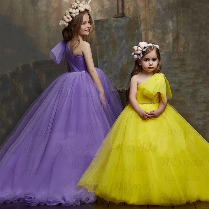 Robe de soirée d'anniversaire pour filles, à fleurs, pour fête de Banquet, première robe de soirée euchariste, robe de soirée de mariage pour petite demoiselle d'honneur