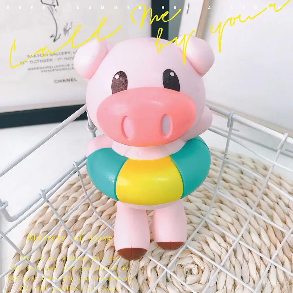 Bebê bonito brinquedos de banho natação dos desenhos animados porco banheiro aspersão banheira chuveiro natação crianças brinquedos animais chuveiro água brinquedos