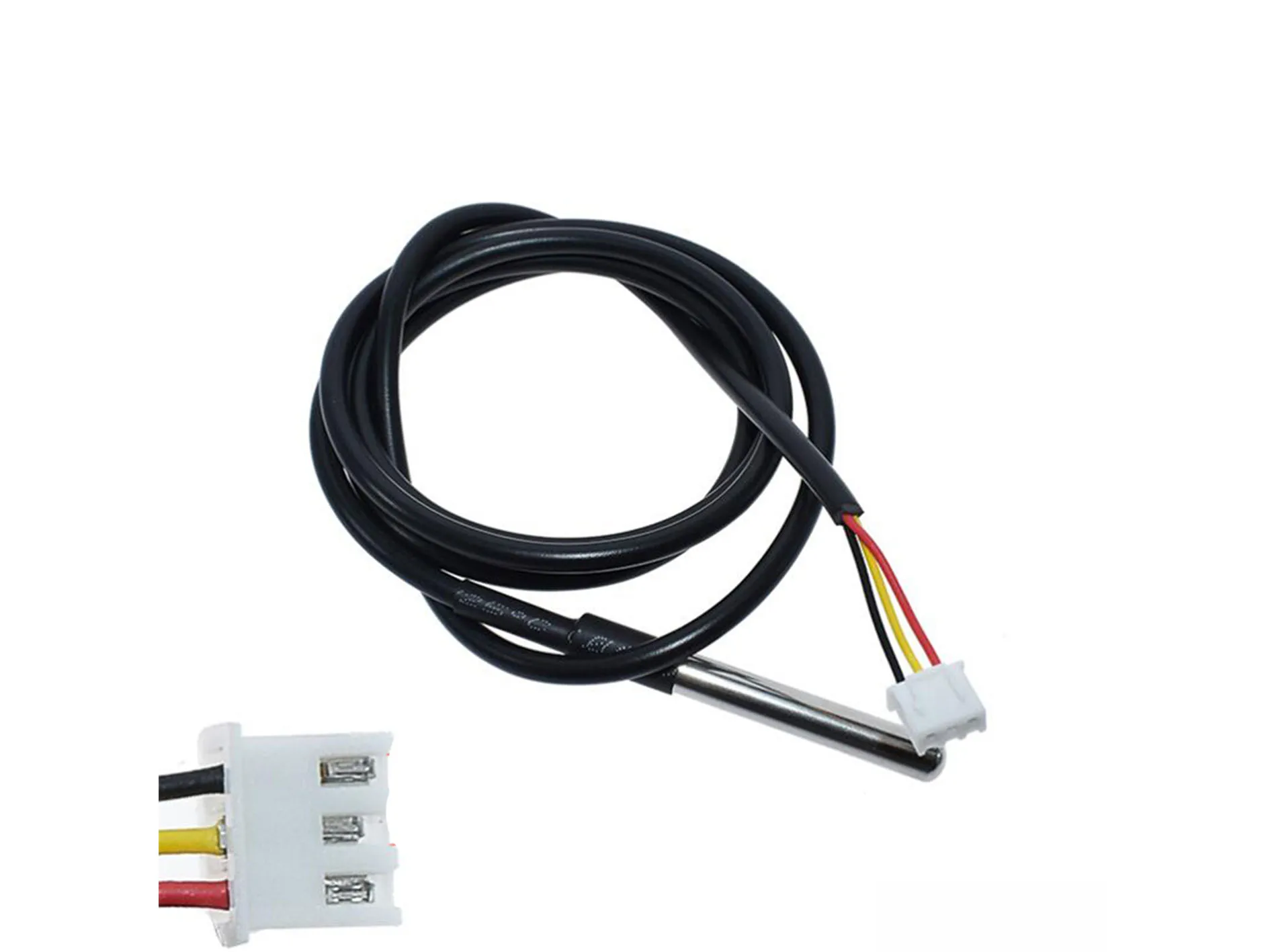 Sensor de temperatura digital importado DS18B20, sonda de temperatura del agua, paquete de acero inoxidable, cable blindado de tres núcleos