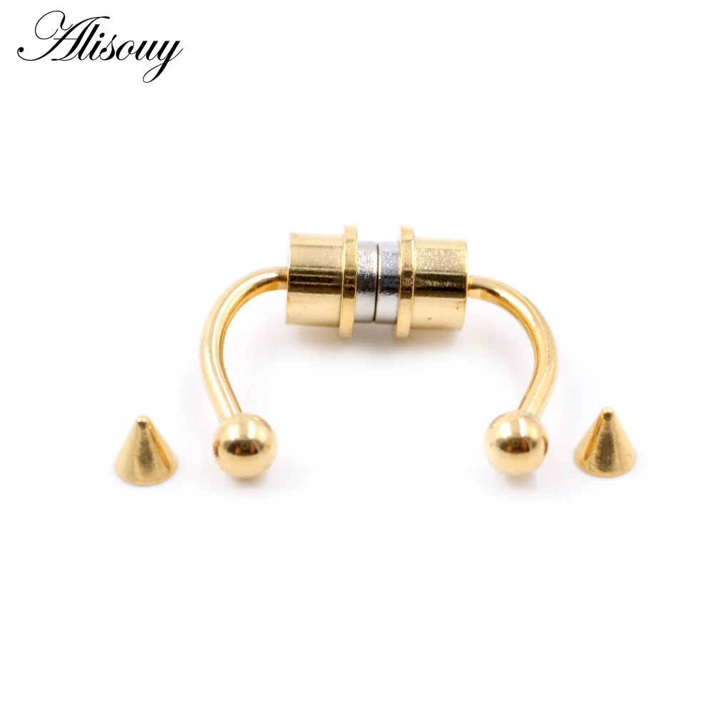 Alisouy 1pc Magnetic Fake Piercing Nose Ring Stainless Steel Horseshoes Non Piercing Hoop Septum Rings For Women Jewelry Gifts view 6