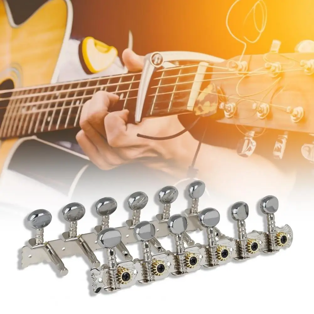 65% Discounts Hot! 1Set 6-link 12-string Round Head Column Pegs Tuning Keys Tuner for Electric Guitar